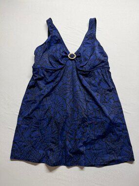 Lands' End Women's Swim Dress | Black and Blue | Size 204W